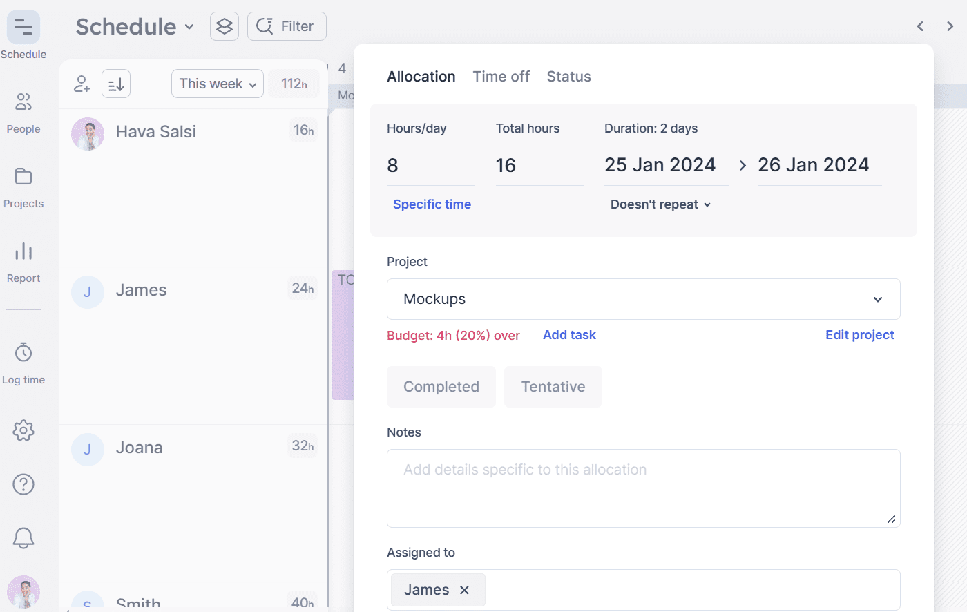 Scheduling time in Float