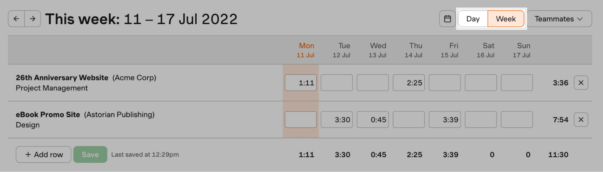 Timesheet filters in Harvest