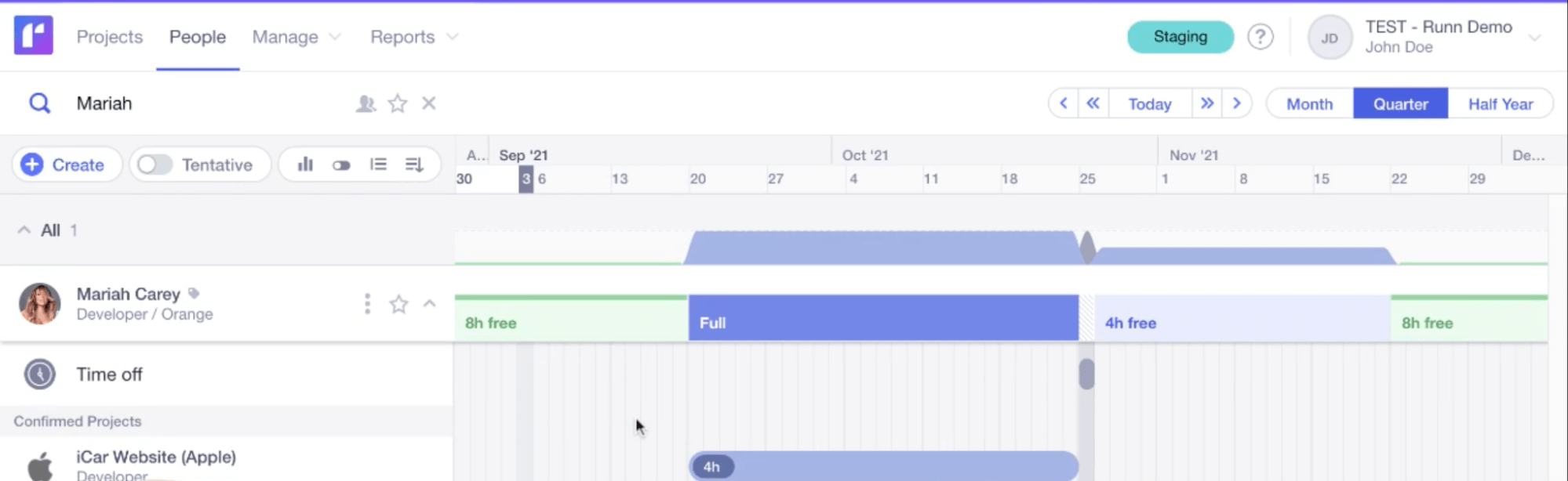 Utilization analysis in Runn